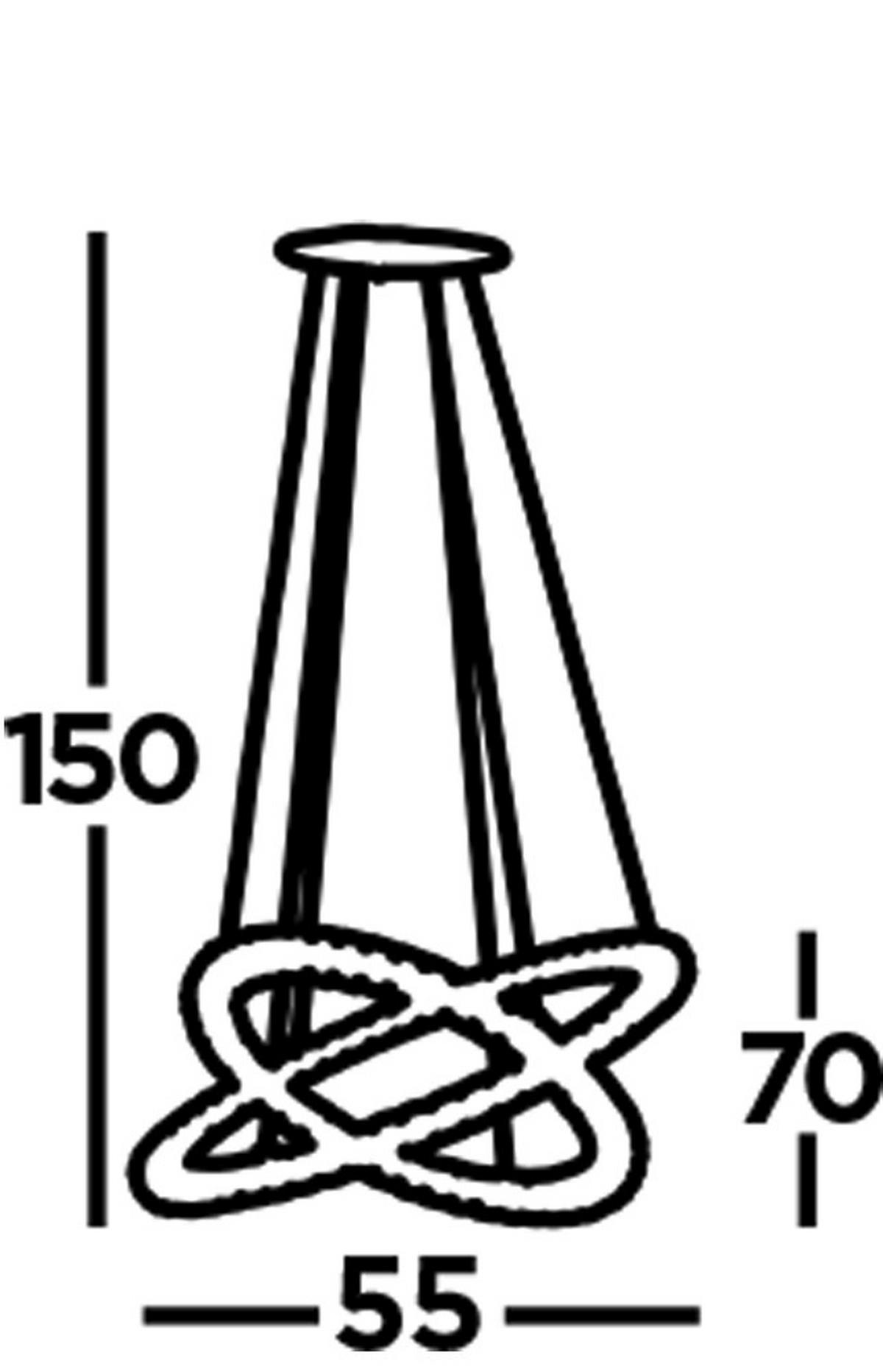 Led Függeszték Clover 8757-168cc - krómszínű, Design, üveg/fém (55/150cm)