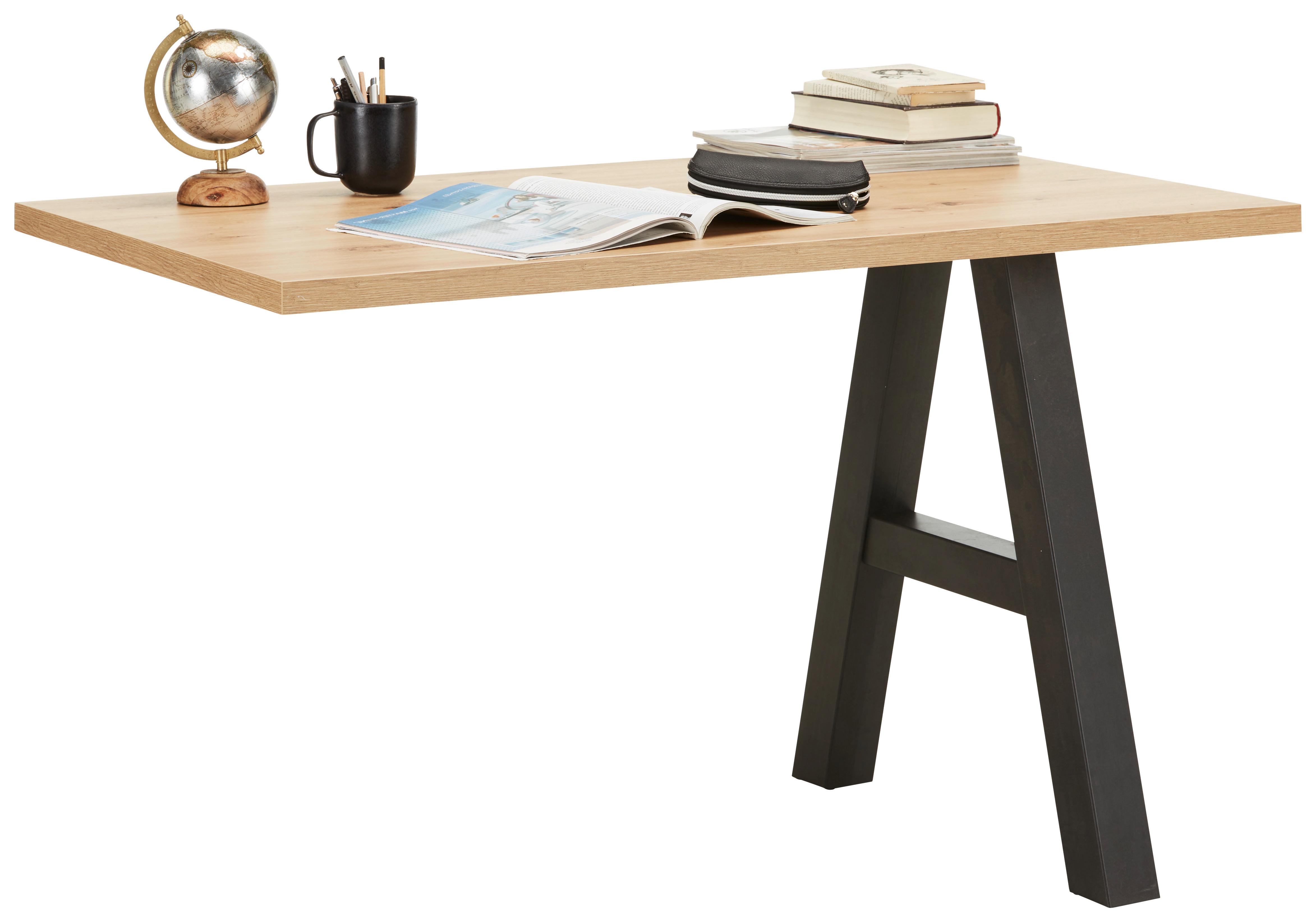 Anbauschreibtisch in Schreibtisch/Eichefarben - Eichefarben/Schwarz, Modern, Holzwerkstoff (120/75/70cm) - Mömax