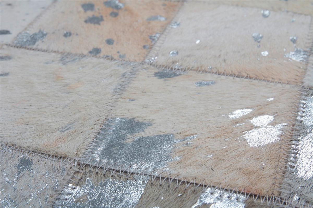 FLACHWEBETEPPICH LAVISH 210 GRAU / SILBER - Silberfarben/Grau, Basics, Leder (160/230cm) - Kayoom