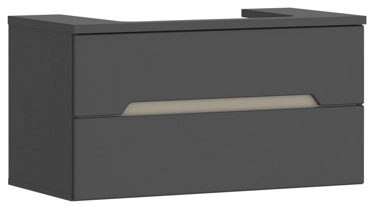 Bază cu lavoar Manhattan - alb/antracit, Modern, ceramică/material pe bază de lemn (80cm) - Luca Bessoni