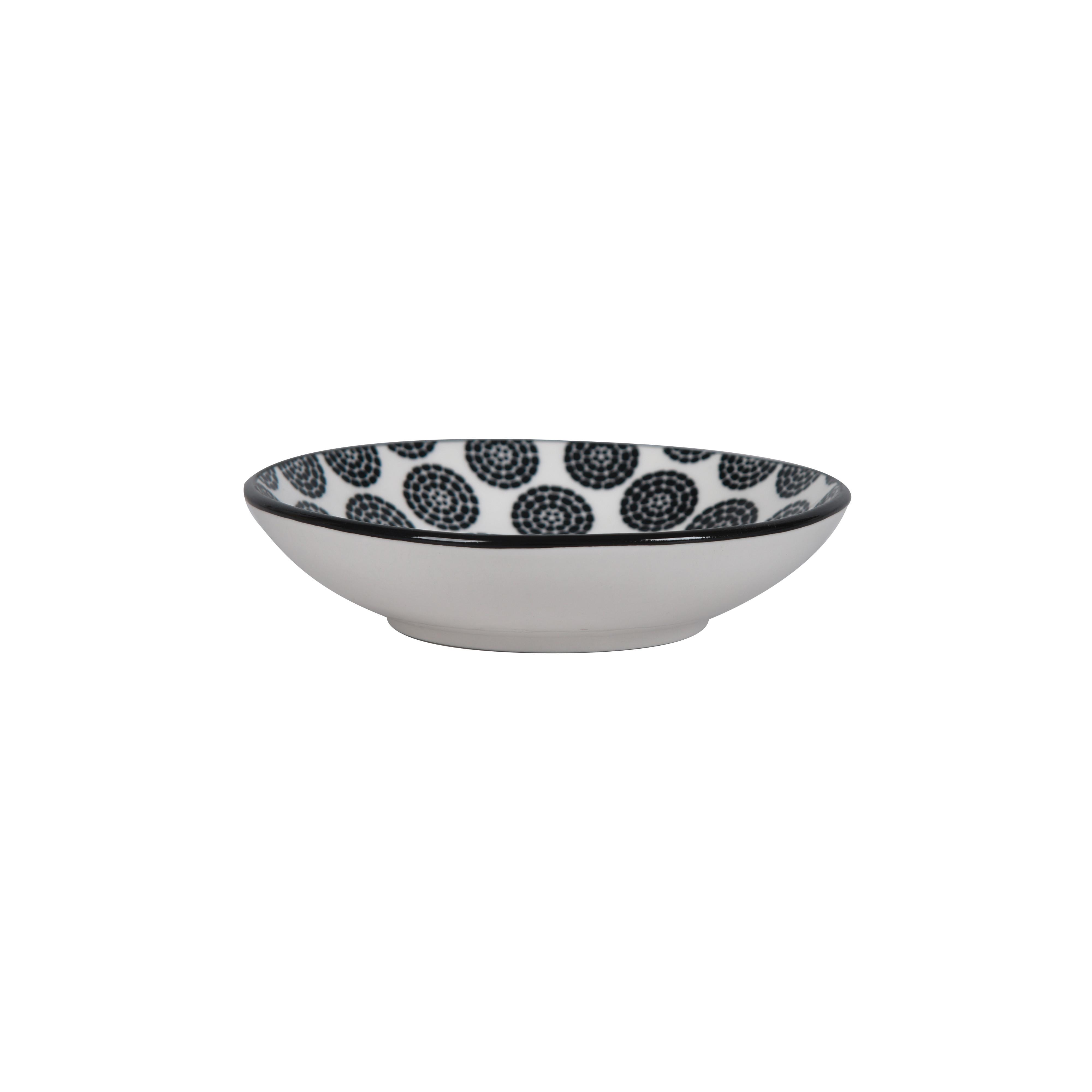 Dipschale Shiva Schwarz/Weiß - Schwarz/Weiß, LIFESTYLE, Keramik (10,1/2,4cm) - Mömax