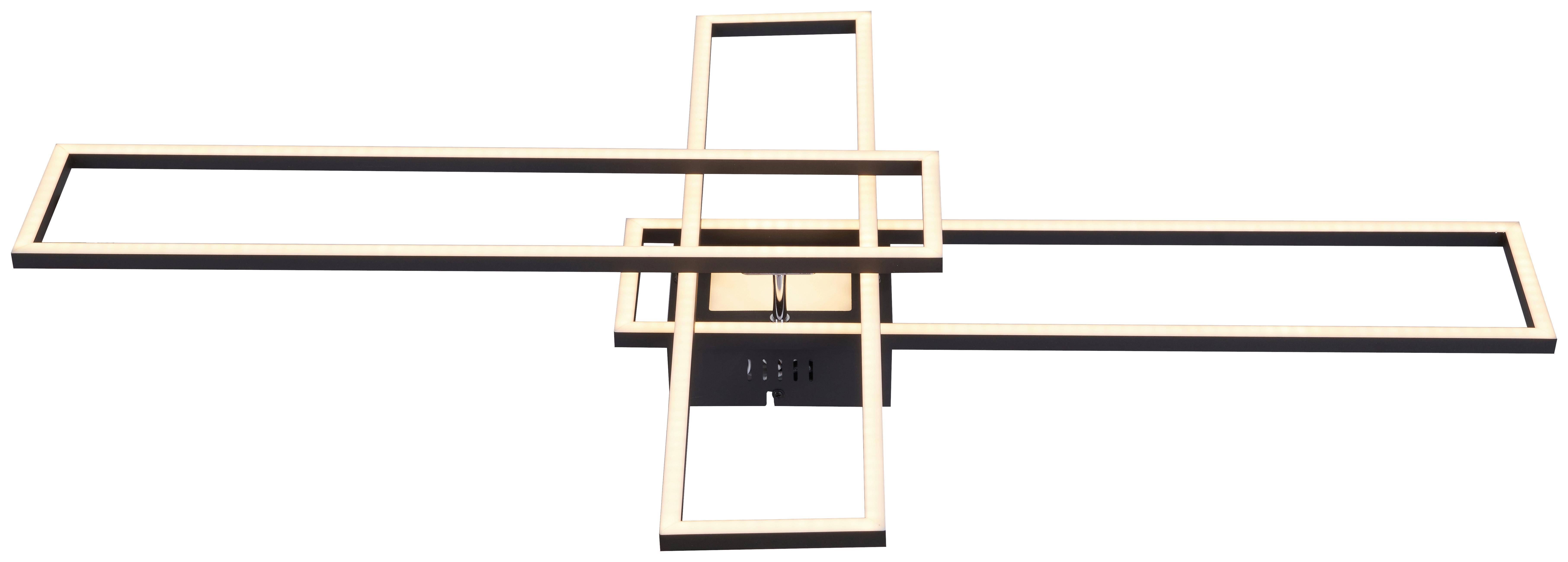 LED-Deckenleuchte Film Opal/Schwarz max. 55 Watt - Opal/Schwarz, MODERN, Metall (99/60/11,5cm) - Mömax