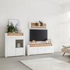 MEDIABÄNK LEONARDO - vit/kromfärg, Modern, metall/trämaterial (160/56/45cm) - Mömax