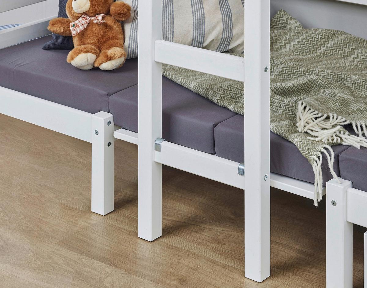 Etagenbett JUMBO Weiß ca. 90x200 cm MDF - Weiß, MODERN, Holz (90/200cm) - MID.YOU