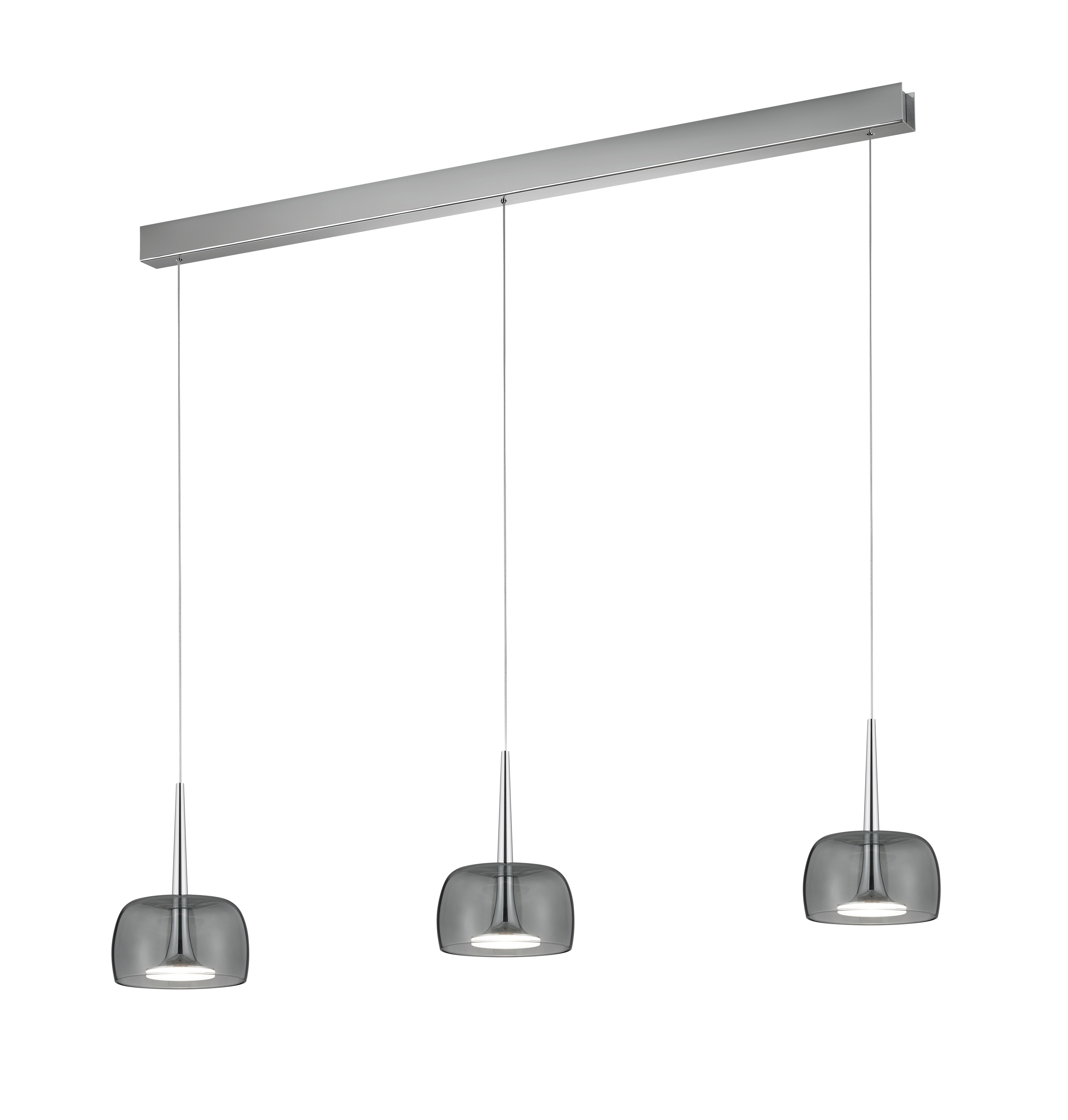 LAMPA WISZĄCA LED 36/2002.04/5285 FLUTE - kolor chromowy, Design, metal (110/4/200cm) - Helestra