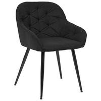 KRZESŁO Z PODŁOKIETNIKAMI ANCONA - antracytowy/czarny, Romantik / Landhaus, metal/tkanina (55/80/61cm) - Livetastic