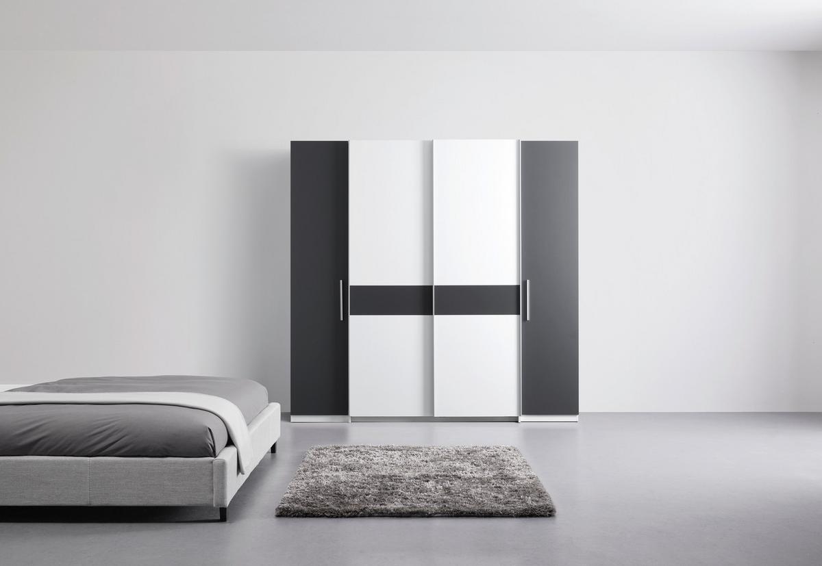 DULAP FABIO - alb/grafit, Konventionell, material pe bază de lemn (215/211/60cm) - Based