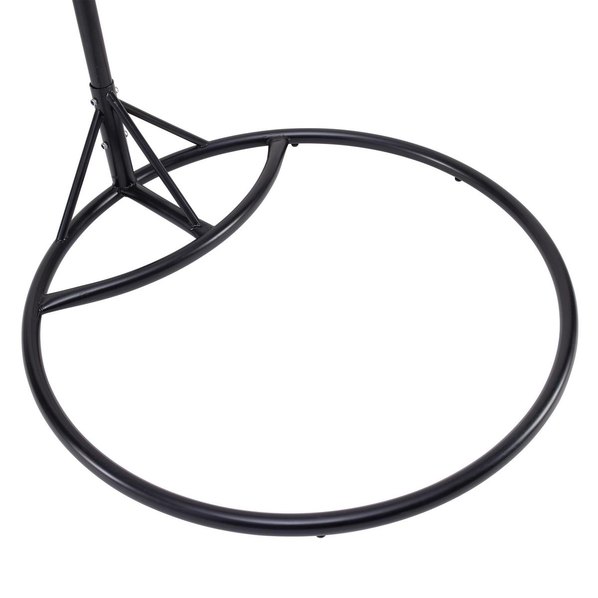 Hängesessel Enea Dunkelgrau Metall/Kunststoff/Outdoorstoff - Dunkelgrau/Schwarz, MODERN, Textil/Metall (133/205/120cm) - Bessagi Garden