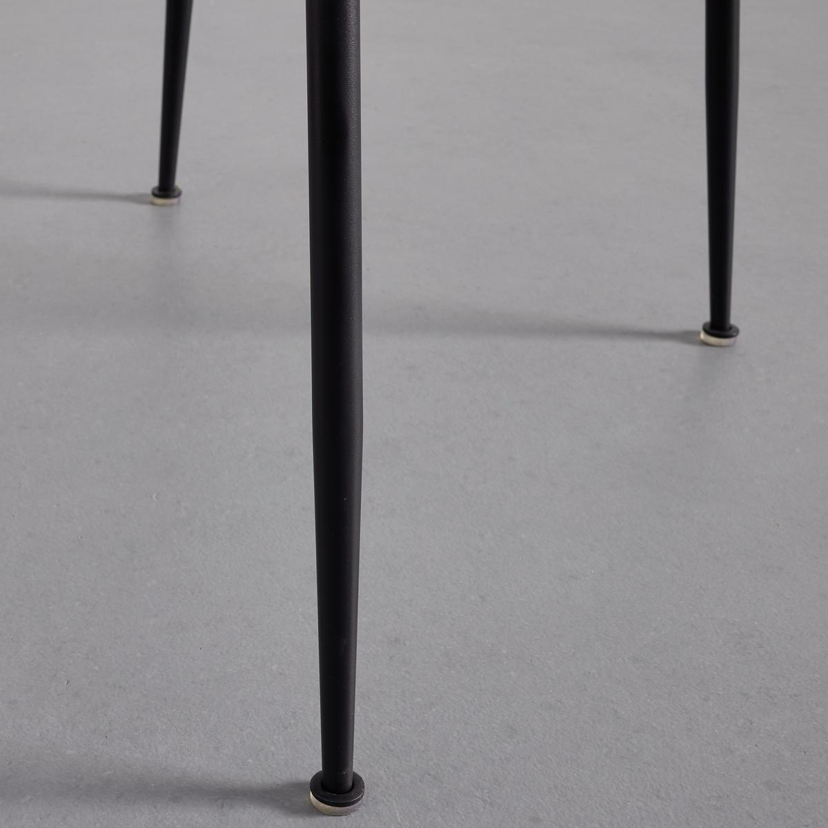 Stuhl Nele Grau Leinenoptik Gepolstert - Schwarz/Grau, MODERN, Holz/Textil (43/83/56cm) - Bessagi Home