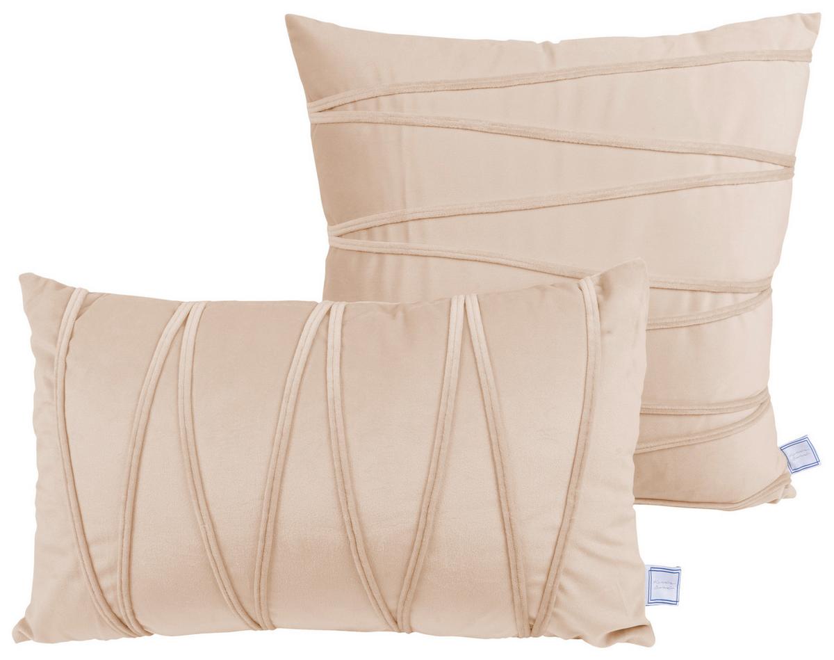 ZIERKISSENSET PAULINA 125 2ER-SET - Champagner, Konventionell (30x45/50x45cm)