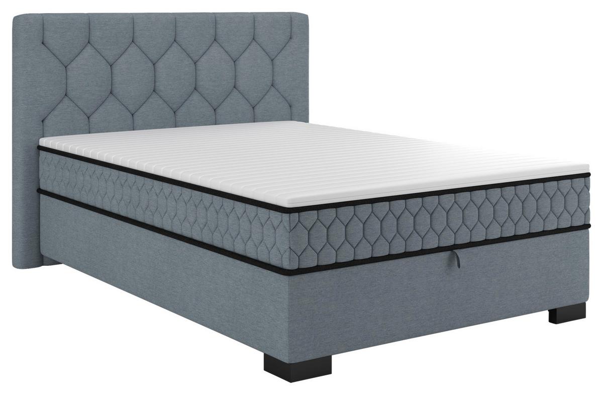 Boxbett Maya D Blau ca. 140x200cm - Blau/Schwarz, KONVENTIONELL, Holz/Holzwerkstoff (140/200cm) - Mömax