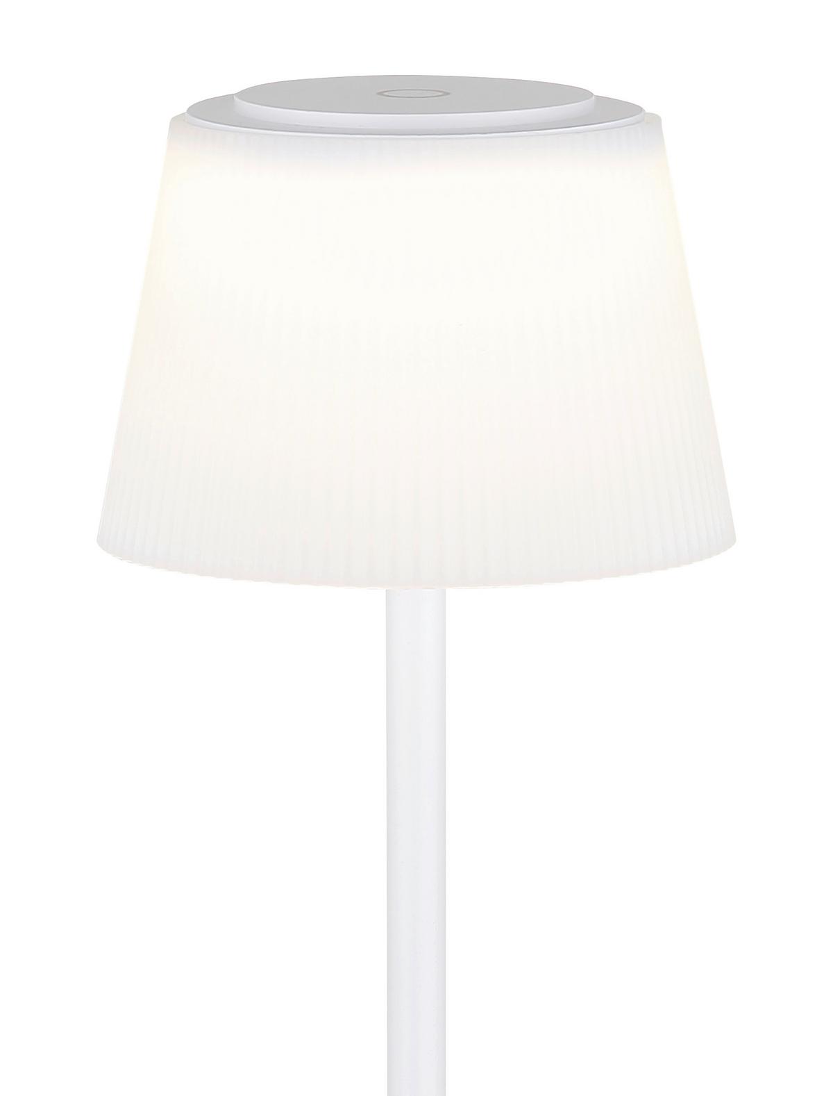 Akku-Stehleuchte Gregoir Weiß/Opal max. 4 Watt - Weiß, Design, Kunststoff/Metall (14/14/120cm) - Globo