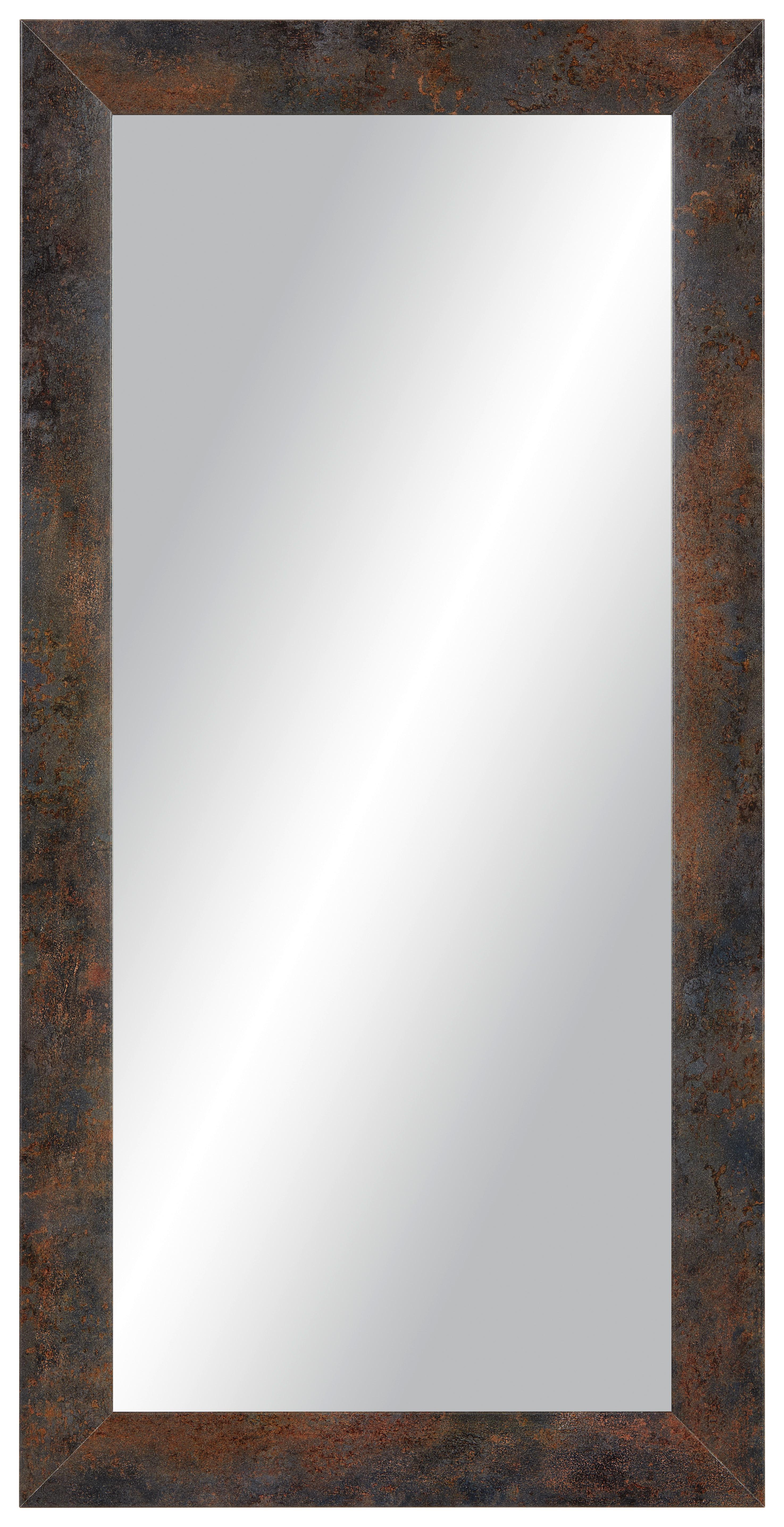 Stensko Ogledalo Old Art I -Exklusiv/sb- - opečnato rjava, Moderno, steklo/leseni material (40/80cm) - Modern Living