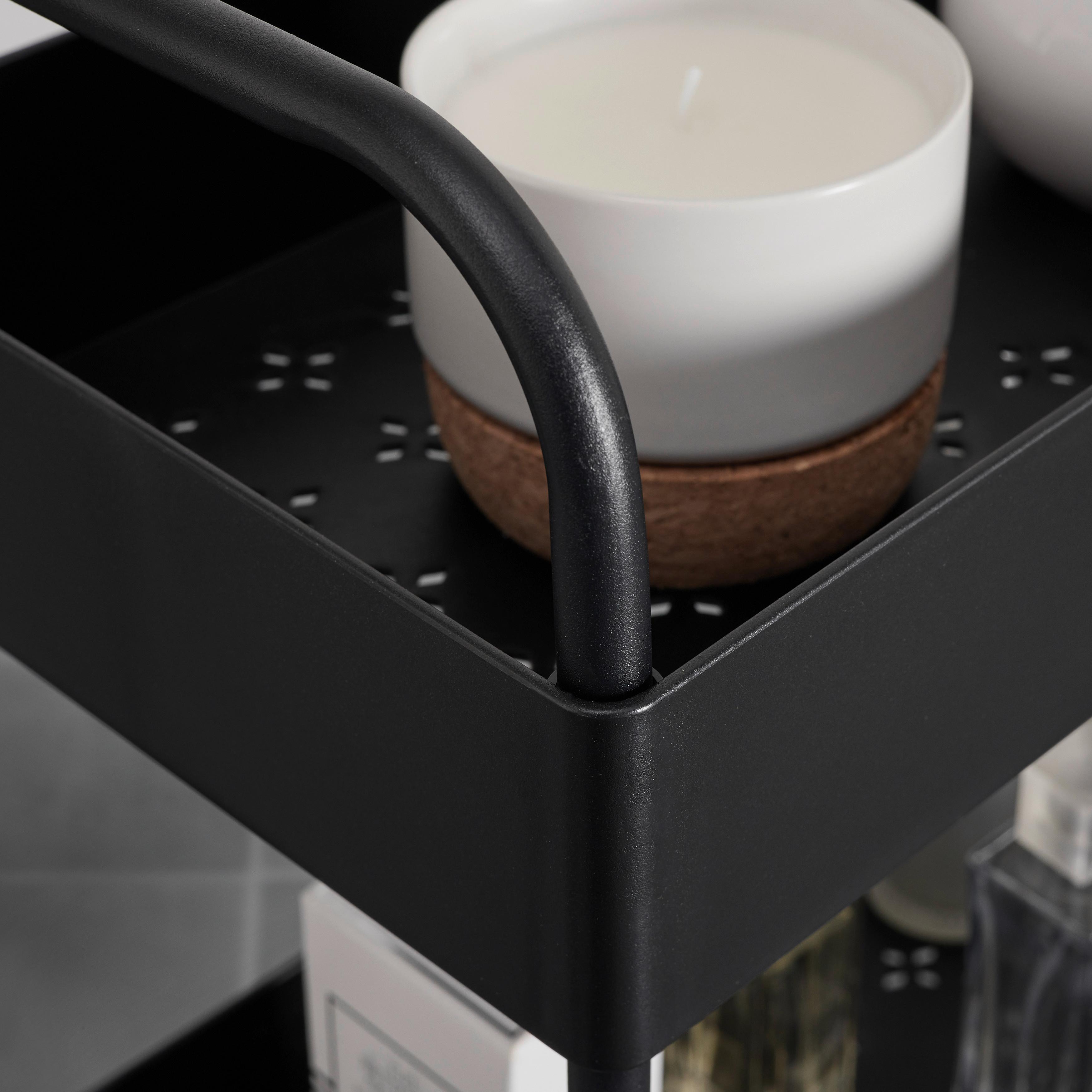 BADRUMSHYLLA SANDRO - svart, Modern, metall/plast (40/72/22cm) - Bessagi Home