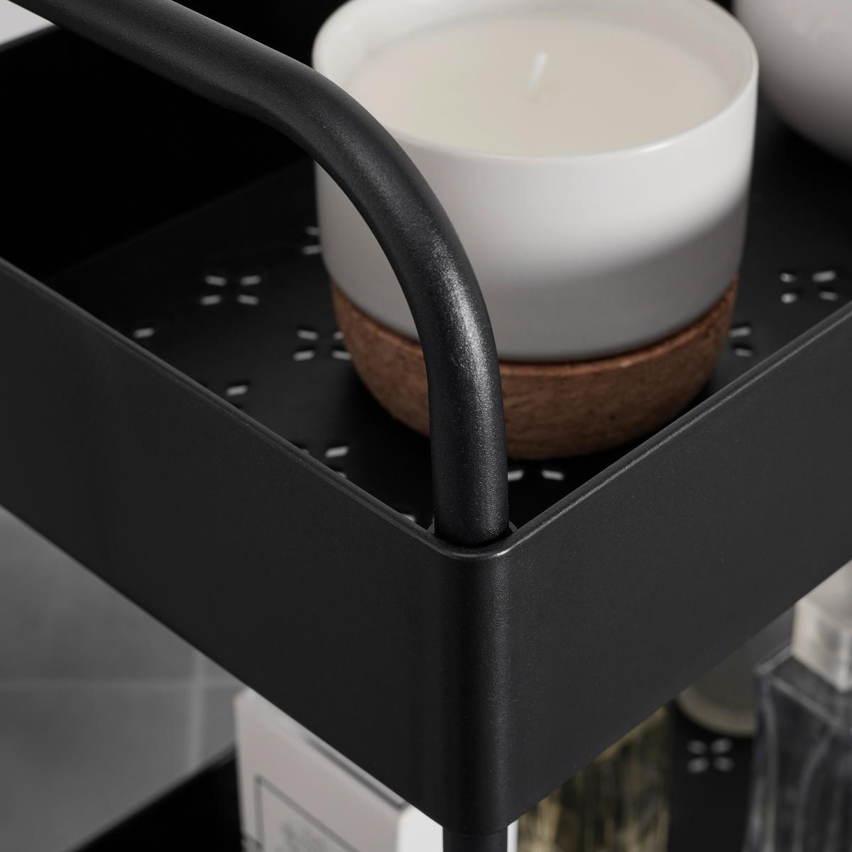 Rollwagen Sandro Schwarz Metall - Schwarz, MODERN, Kunststoff/Metall (40/72/22cm) - Bessagi Home
