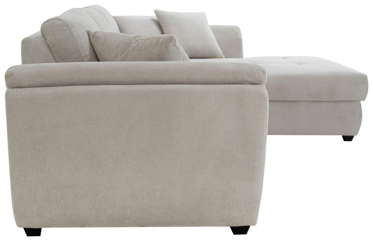 Kutna Garnitura Berisso - crna/sivo-bež, Konvencionalno, tekstil (278/187cm) - Ondega