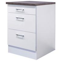 Spodnja Omarica S Predali Lucca, Bela - bela/barve aluminija, Konvencionalno, umetna masa/leseni material (60/84,9/60cm) - FlexWell