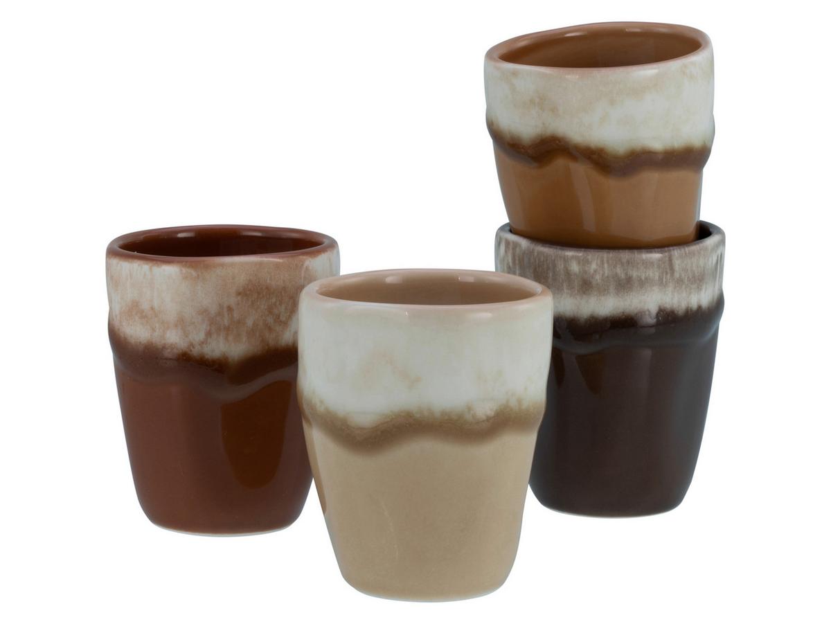 Set Skodelic Squeezy Mocha, 4-Delni - krem barve/umazano rjava, Basics, keramika (6/7cm) - Creatable