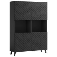 Highboard Phuket ca. 120x172 cm Schwarz - Schwarz, Design, Holzwerkstoff/Kunststoff (120/172/39,1cm) - Livetastic