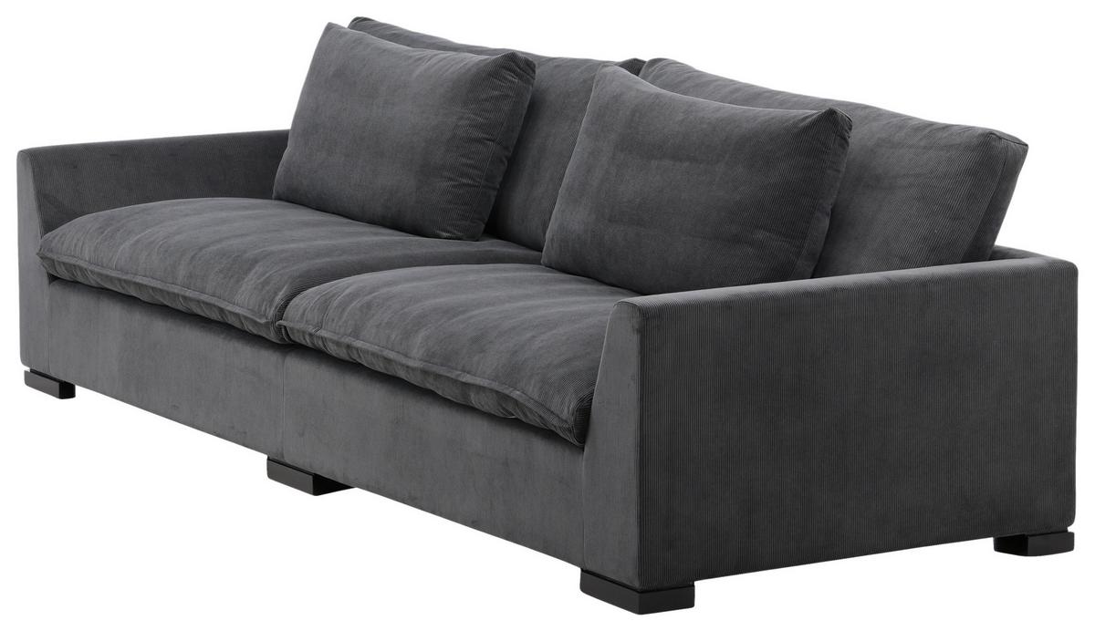 3-SITZER-SOFA DURHAM - Dunkelgrau, Design, Holz/Textil (270/82/105cm) - Livetastic