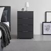 SÄNGBORD CUATRO - silver/antracit, Klassisk, trämaterial/plast (46/79/42cm) - Modern Living