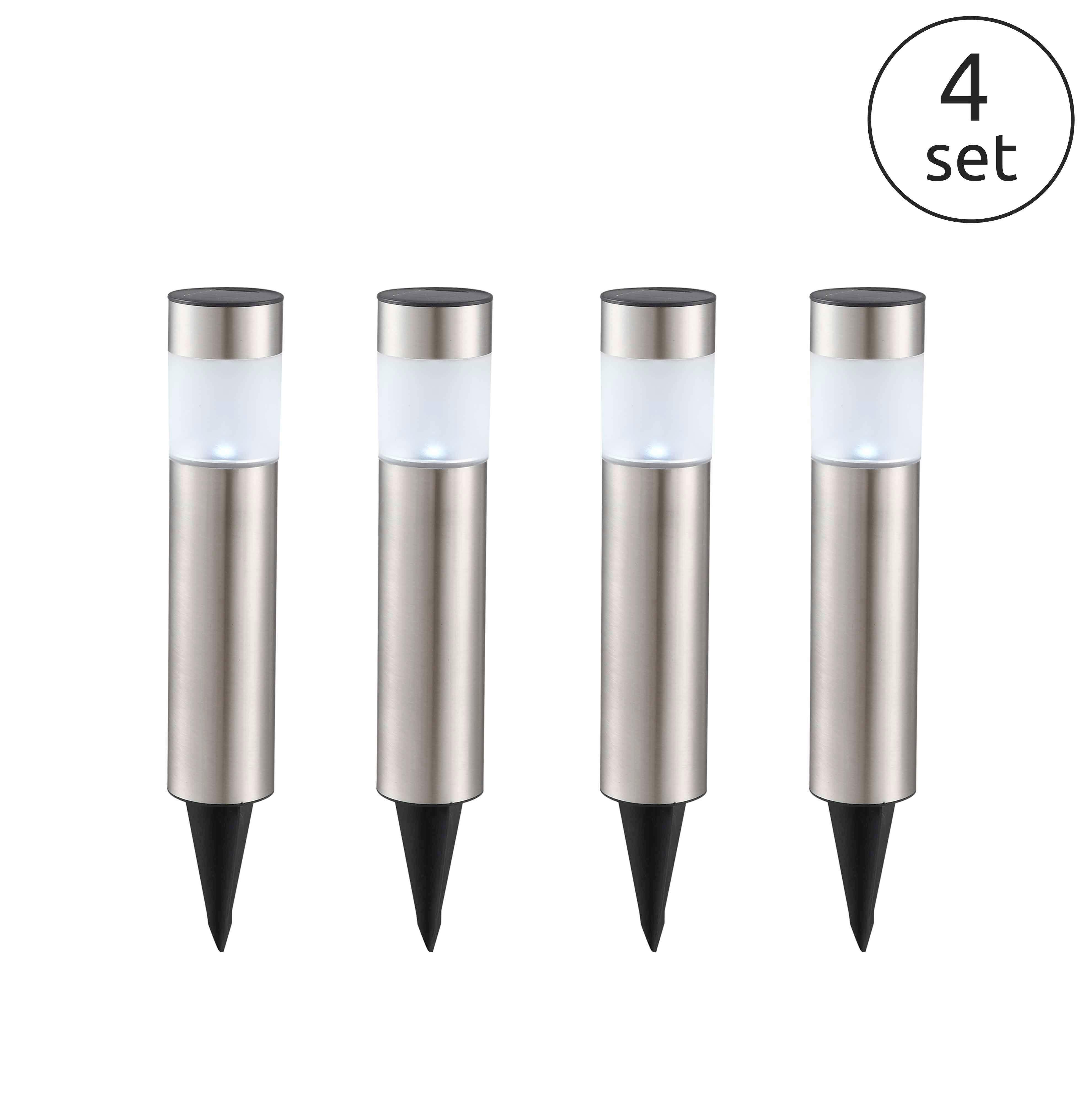 SOLARLEUCHTE EDELSTAHLFARBEN SATINIERT - Design, Kunststoff (6,5/38cm) - Globo