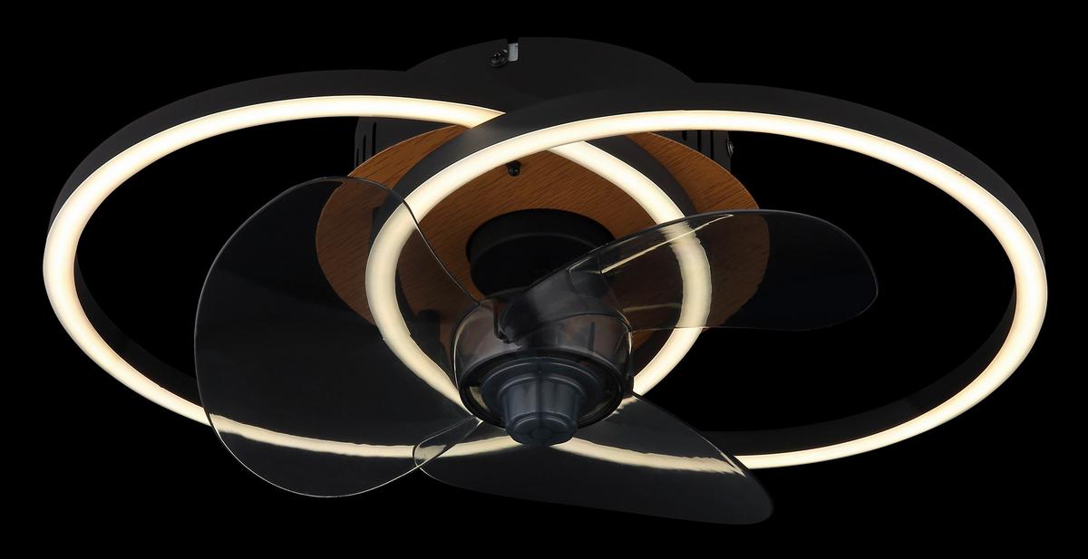 Mennyezeti Ventilátor 03661 - fekete/szürke, Design, műanyag/fém (42/28/14,4cm) - Globo