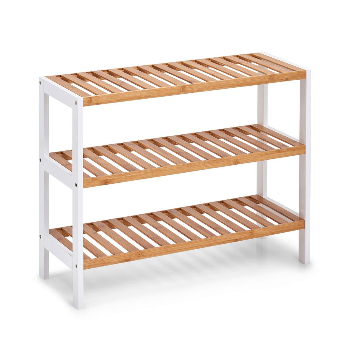 Schuhregal Naturfarben/Weiß - Naturfarben/Weiß, Basics, Holz/Holzwerkstoff (70/26/54cm) - Zeller Present
