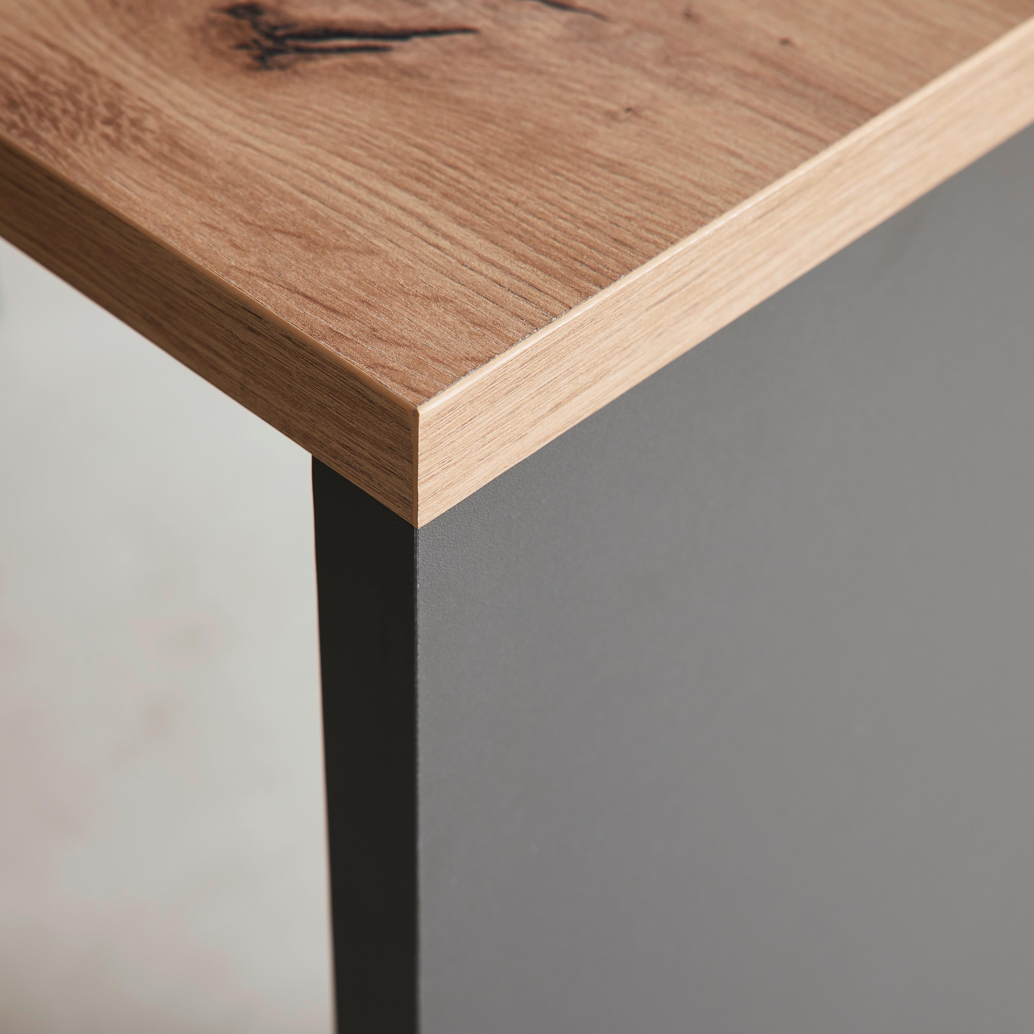 HÖRNSKRIVBORD SAMSON -EXKLUSIV- - grafitfärgad/ekfärgad, Modern, trämaterial (120/105/74/51/34cm) - Mömax