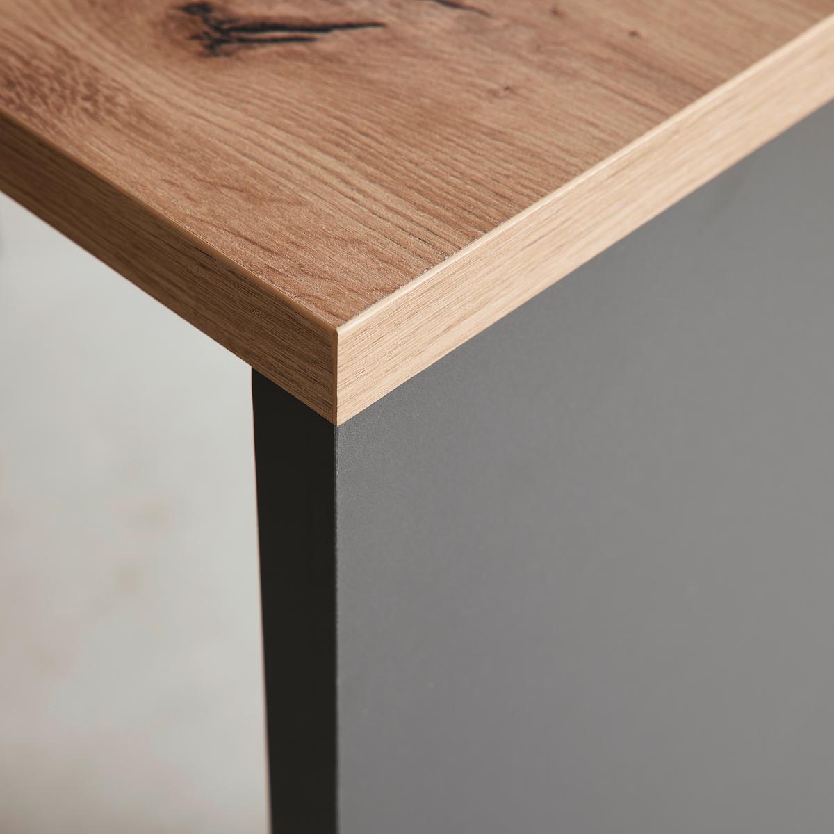 Schreibtisch Samson in Eiche/Graphitfarben - Eichefarben/Graphitfarben, MODERN (120/105/74/51/34cm) - Mömax