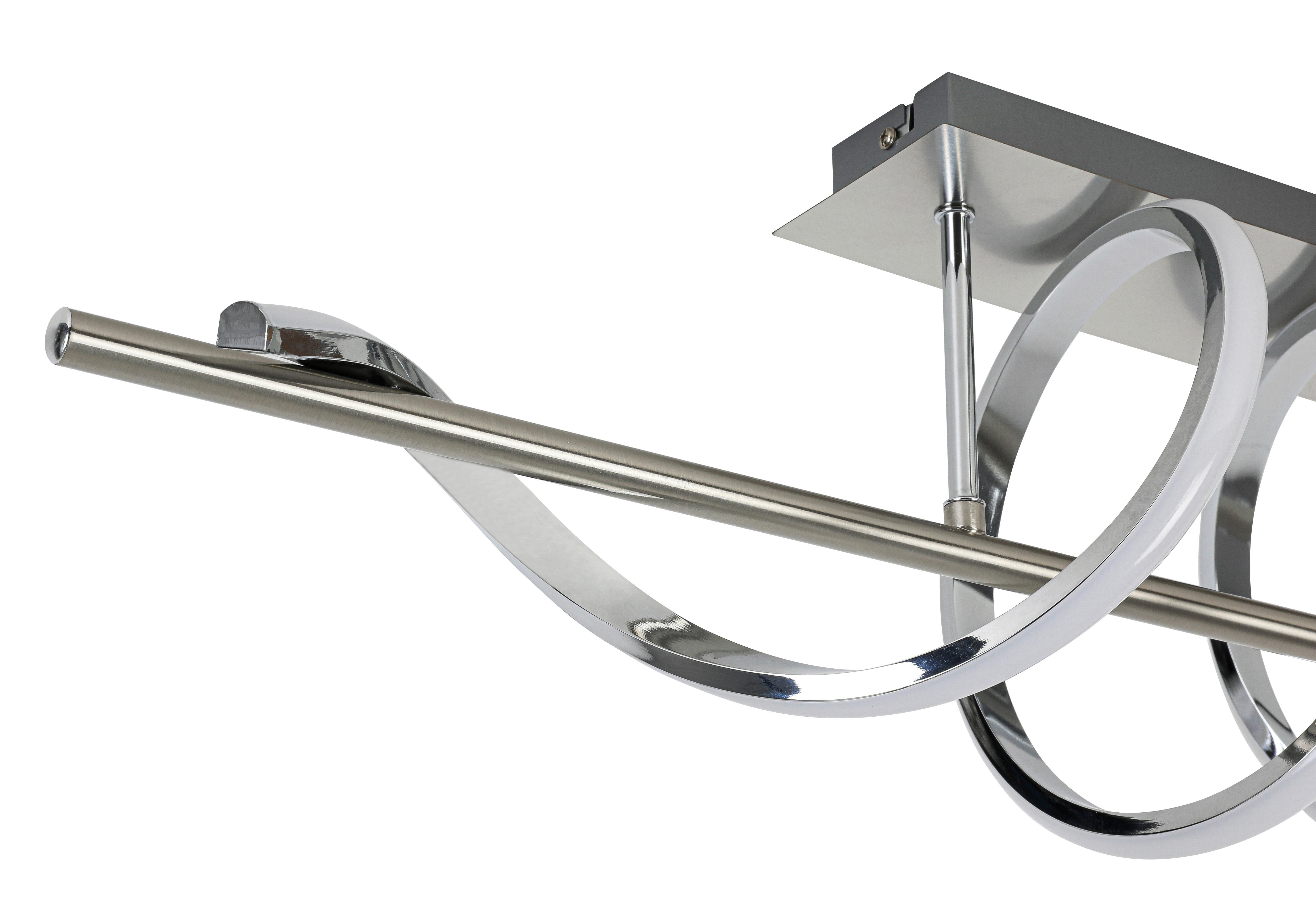 LED-TAKLAMPA LINA - kromfärg/nickelfärgad, Modern, metall/plast (20/80/26,5cm) - Mömax