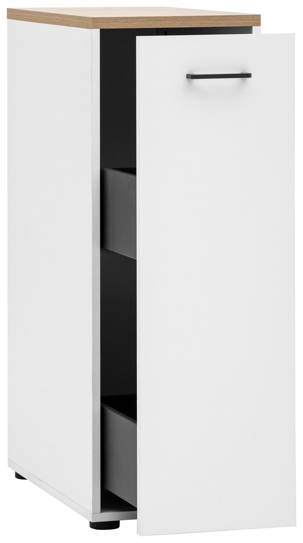 Apothekerschrank Solea Weiß/Eiche - Eichefarben/Anthrazit, MODERN, Holzwerkstoff/Metall (32,6/95,8/60cm) - MID.YOU