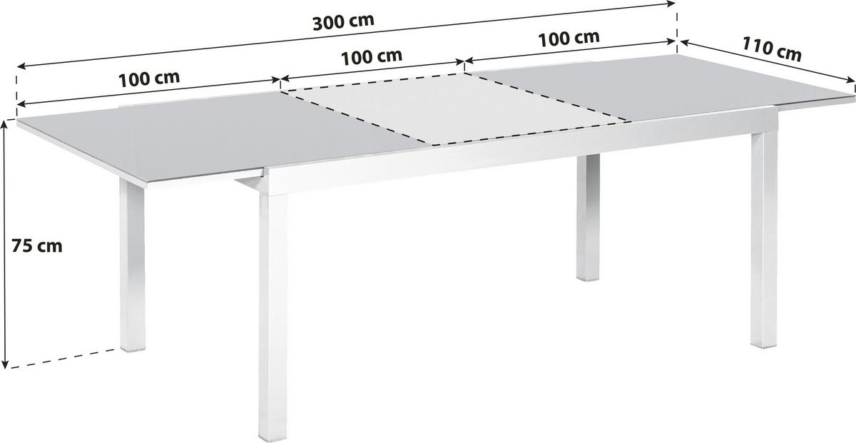 Gartentisch ausziehbar Ambia Garden Metall/Glas L 200 cm online kaufen