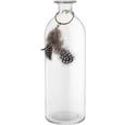 Vase Maja aus Glas inkl. Feder - Braun, MODERN, Glas/Weitere Naturmaterialien (9/27cm)