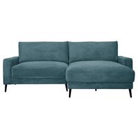 Wohnlandschaft Cora Türkis - Türkis/Schwarz, Modern, Holz/Textil (223/86/161cm) - Mömax