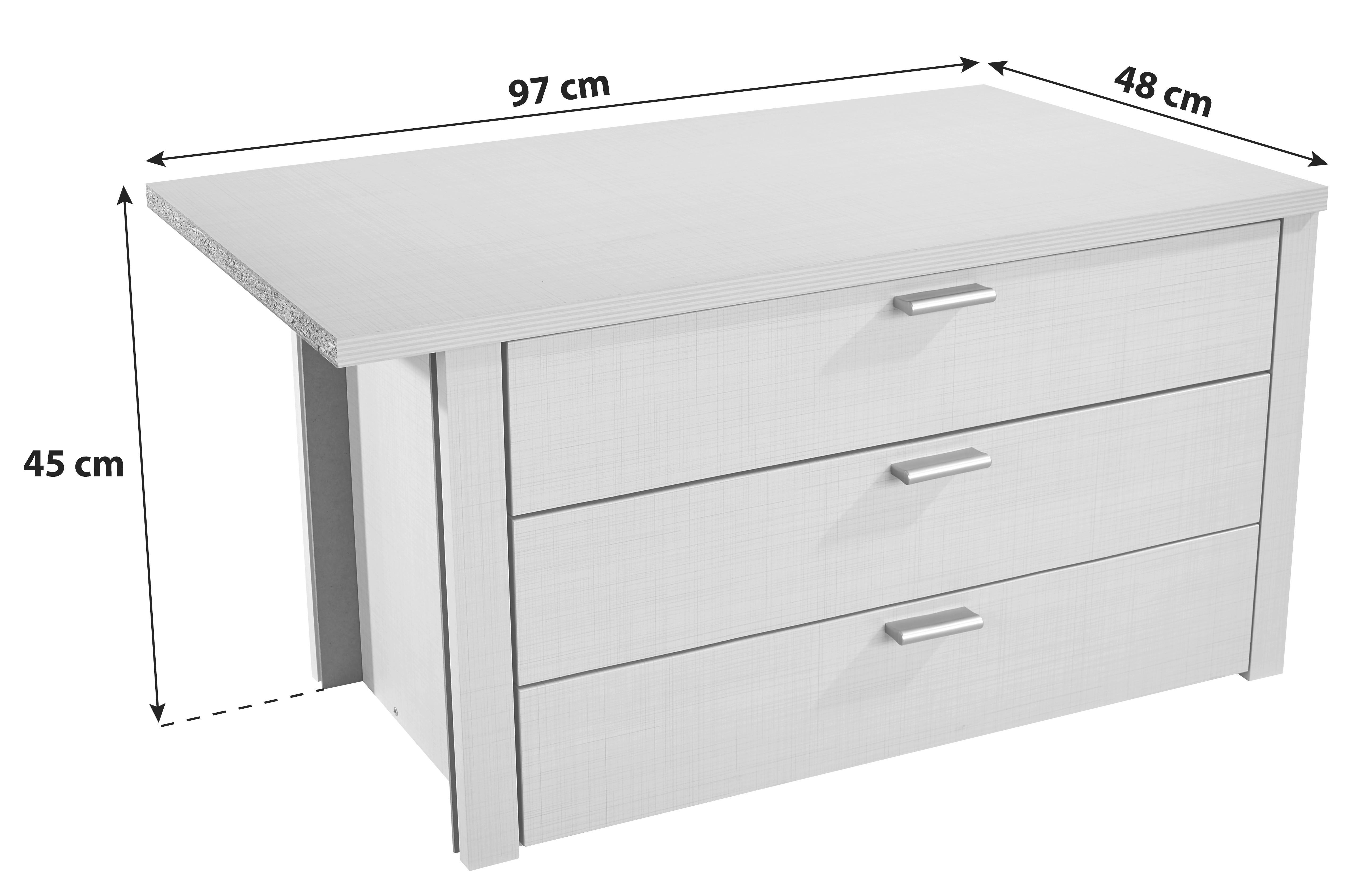 Unutarnji Ladičar Sonate - siva, Konvencionalno, drvni materijal (97/45cm) - Premium Living