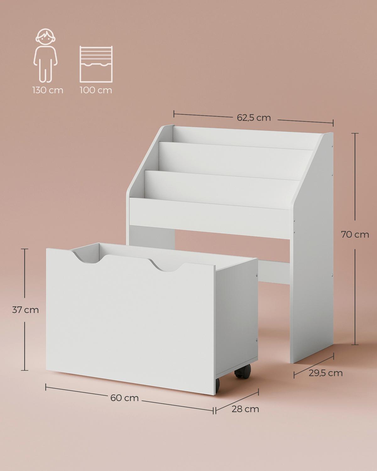 Kinderregal in Weiß, MDF ca. 62,5x70x29,5 cm - Weiß, MODERN, Holzwerkstoff (62,5/70/29,5cm) - MID.YOU