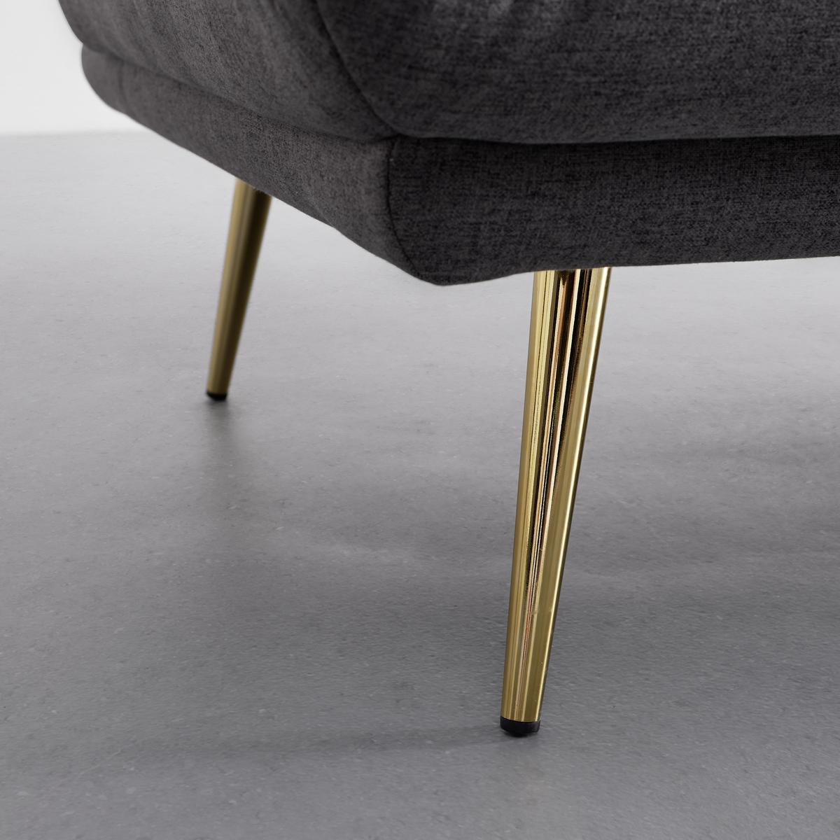 Zofa S Posteljno Funkcijo Ben, Temno Siva - zlate barve/temno siva, Moderno, kovina/tekstil (186/82/85cm) - Bessagi Home