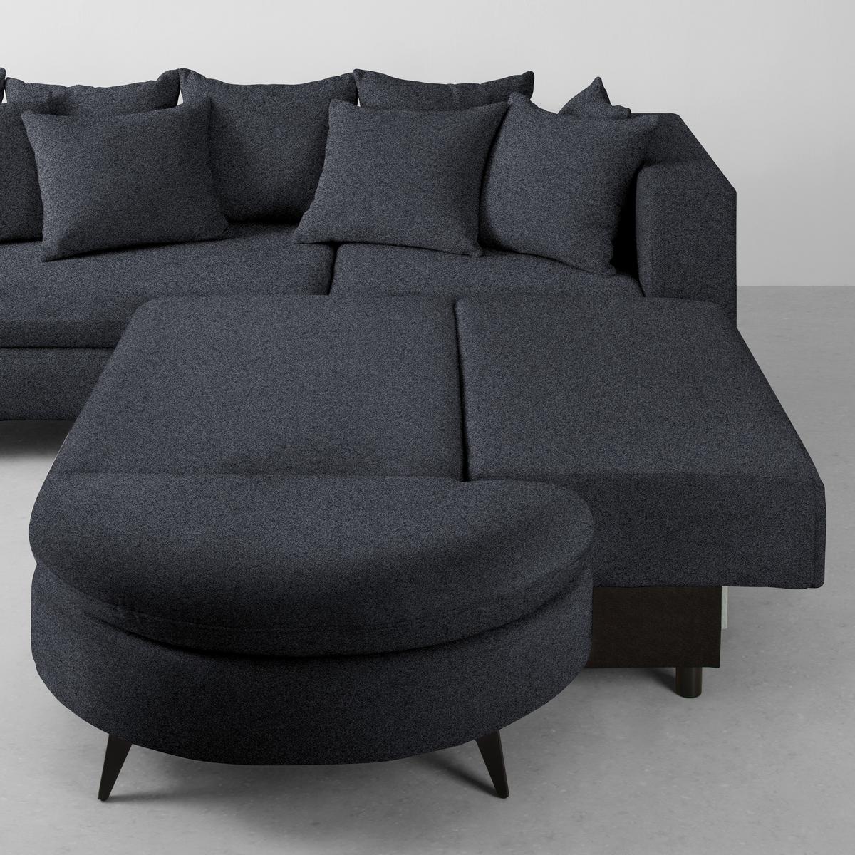 Ecksofa Axel Dunkelgrau - Dunkelgrau/Schwarz, MODERN, Textil/Metall (291/87/250cm) - Mömax