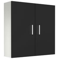 Hängeschrank Zalo ca. 60x60x18 cm Weiß/Schwarz - Silberfarben/Schwarz, MODERN, Holzwerkstoff/Metall (60/60/18cm) - MID.YOU