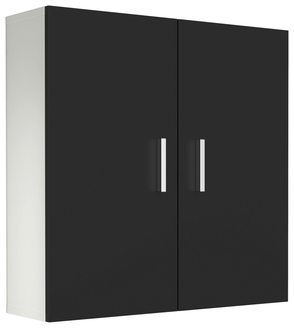 Hängeschrank Zalo ca. 60x60x18 cm Weiß/Schwarz - Silberfarben/Schwarz, MODERN, Holzwerkstoff/Metall (60/60/18cm) - MID.YOU