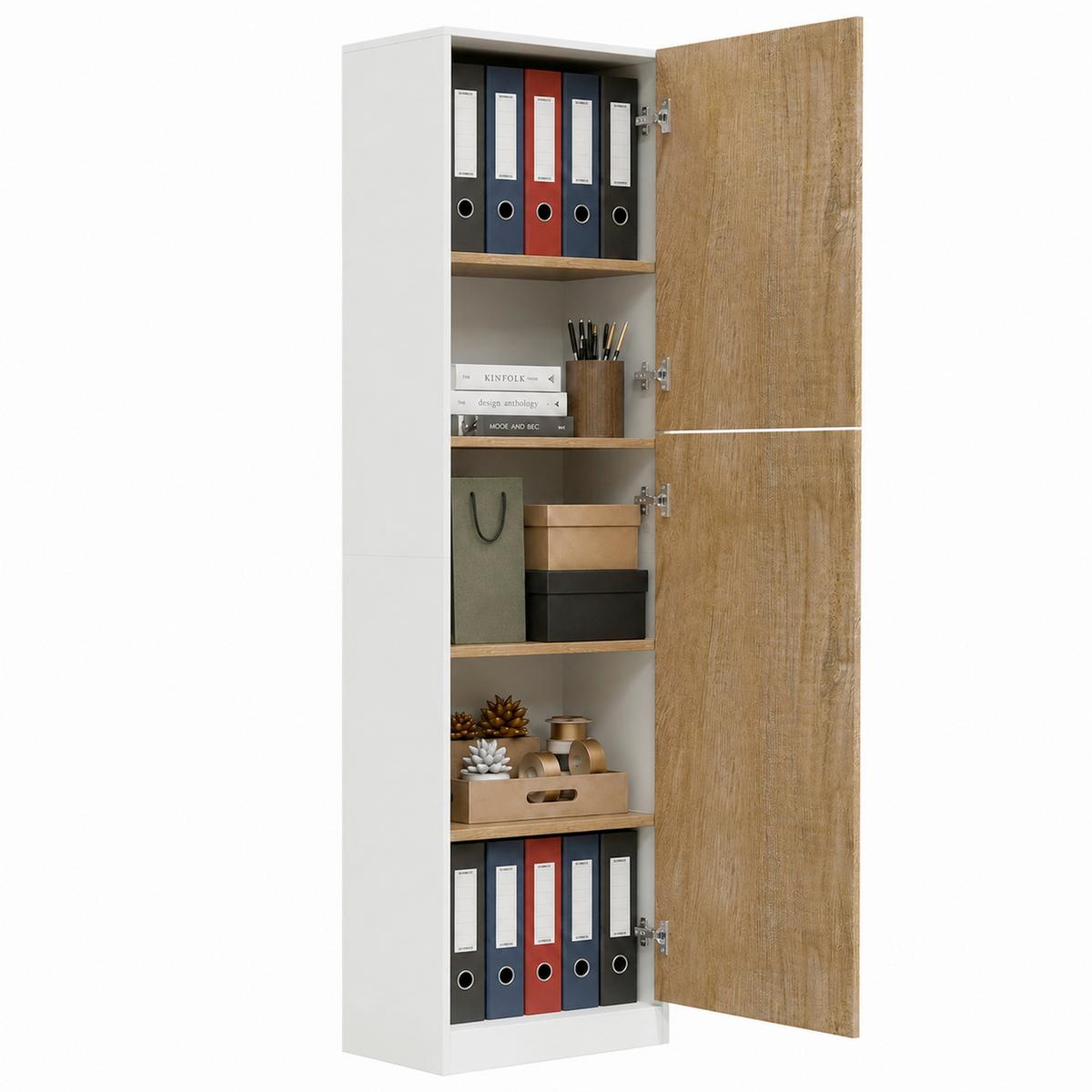 Aktenschrank Dilos Xl - Honigeiche/Weiss, Modern, Holzwerkstoff (52/183/32cm) - MID.YOU