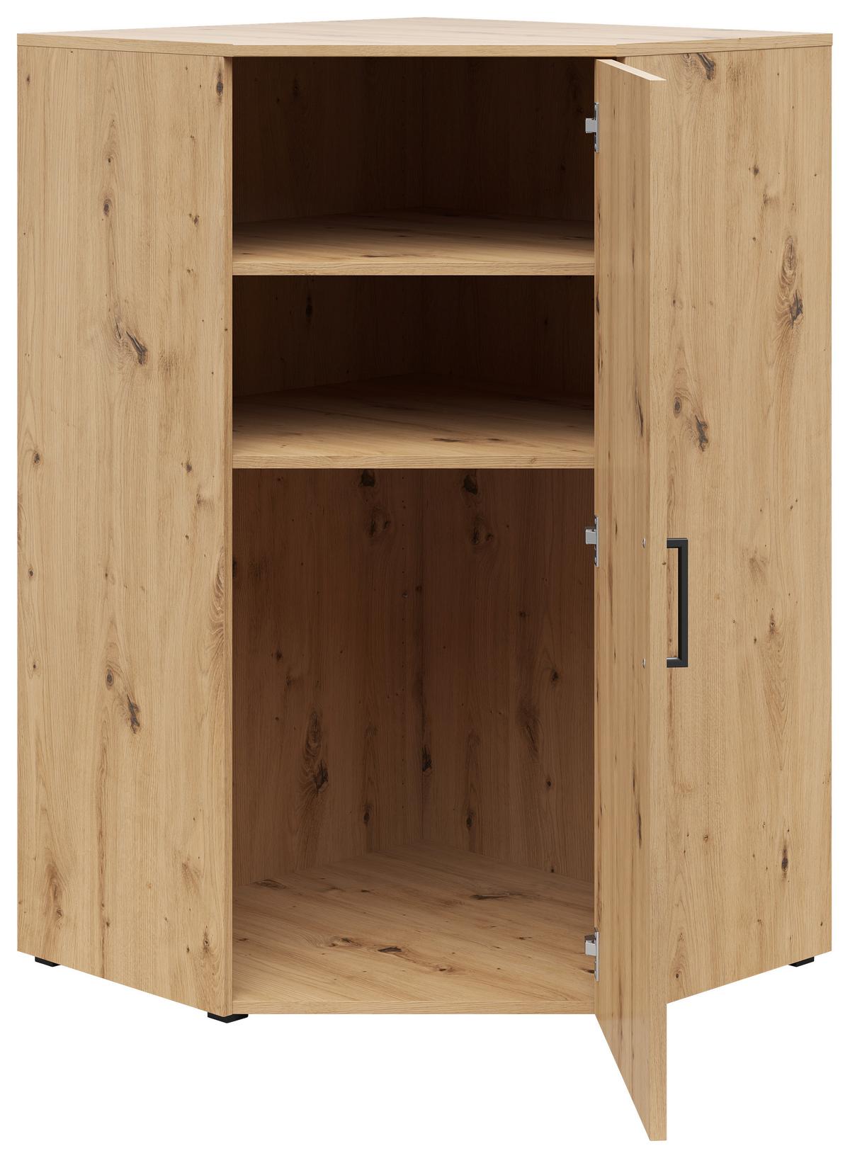 Eckkommode Multistauraum Eiche Artisan - Anthrazit/Schwarz, MODERN, Holzwerkstoff/Kunststoff (71,5/115/71,5cm) - Mömax