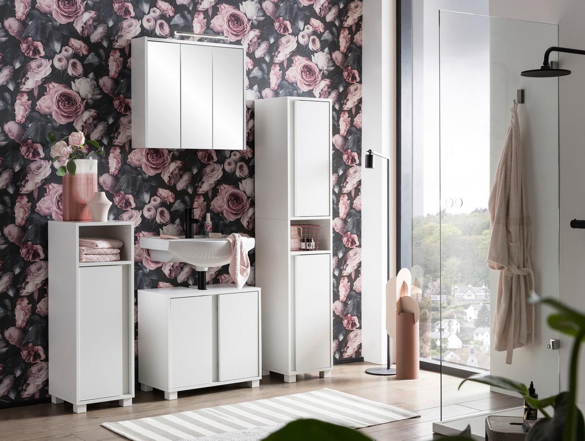 Unterschrank Dex Weiß - Weiß, MODERN, Holzwerkstoff/Kunststoff (32,6/95,6/33,0cm) - MID.YOU