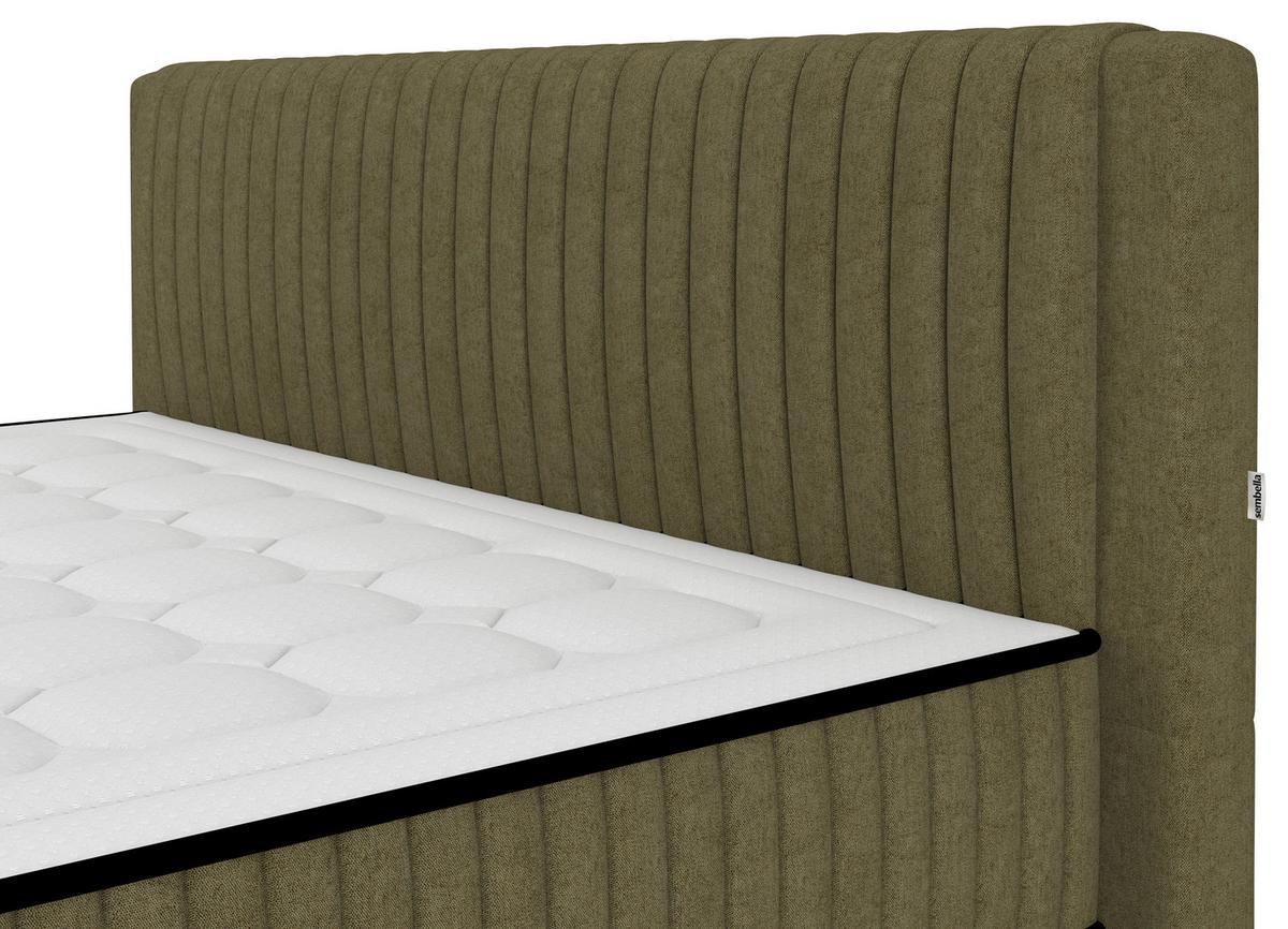 Bett Elena Olivgrün ca. 200x200cm - Olivgrün, KONVENTIONELL, Holz/Holzwerkstoff (200/200cm) - Sembella