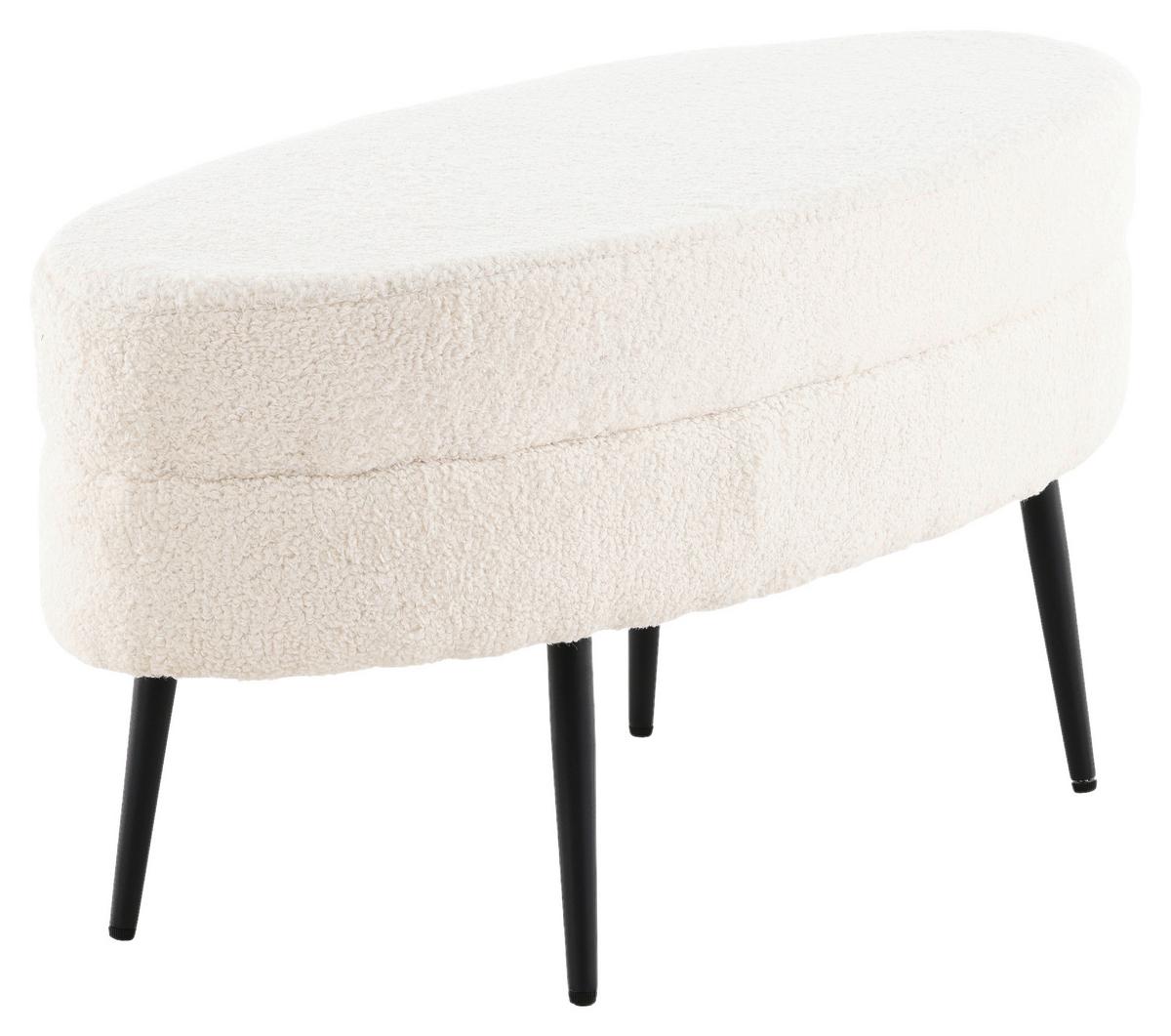 HOCKERBANK OTTO - Schwarz/Weiß, Design, Textil/Metall (100/41/40cm) - Livetastic