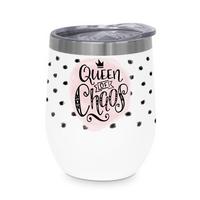 Thermobecher Queen of Chaos aus Edelstahl - Multicolor, MODERN, Kunststoff/Metall (9/11,5cm)