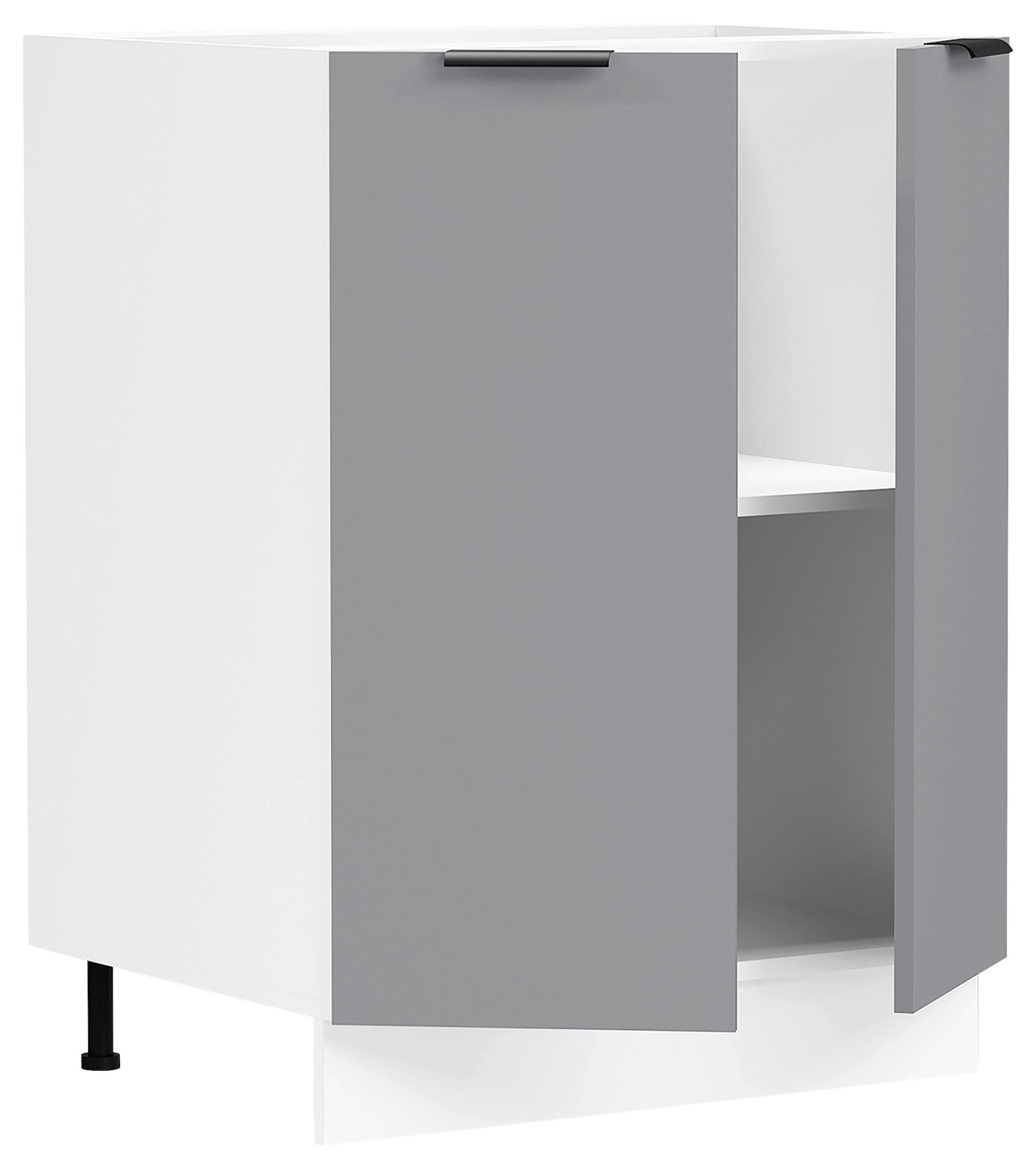 KÜCHENUNTERSCHRANK FASOLA - Weiss/Anthrazit, Trend, Holzwerkstoff/Kunststoff (60/82/46cm) - MID.YOU