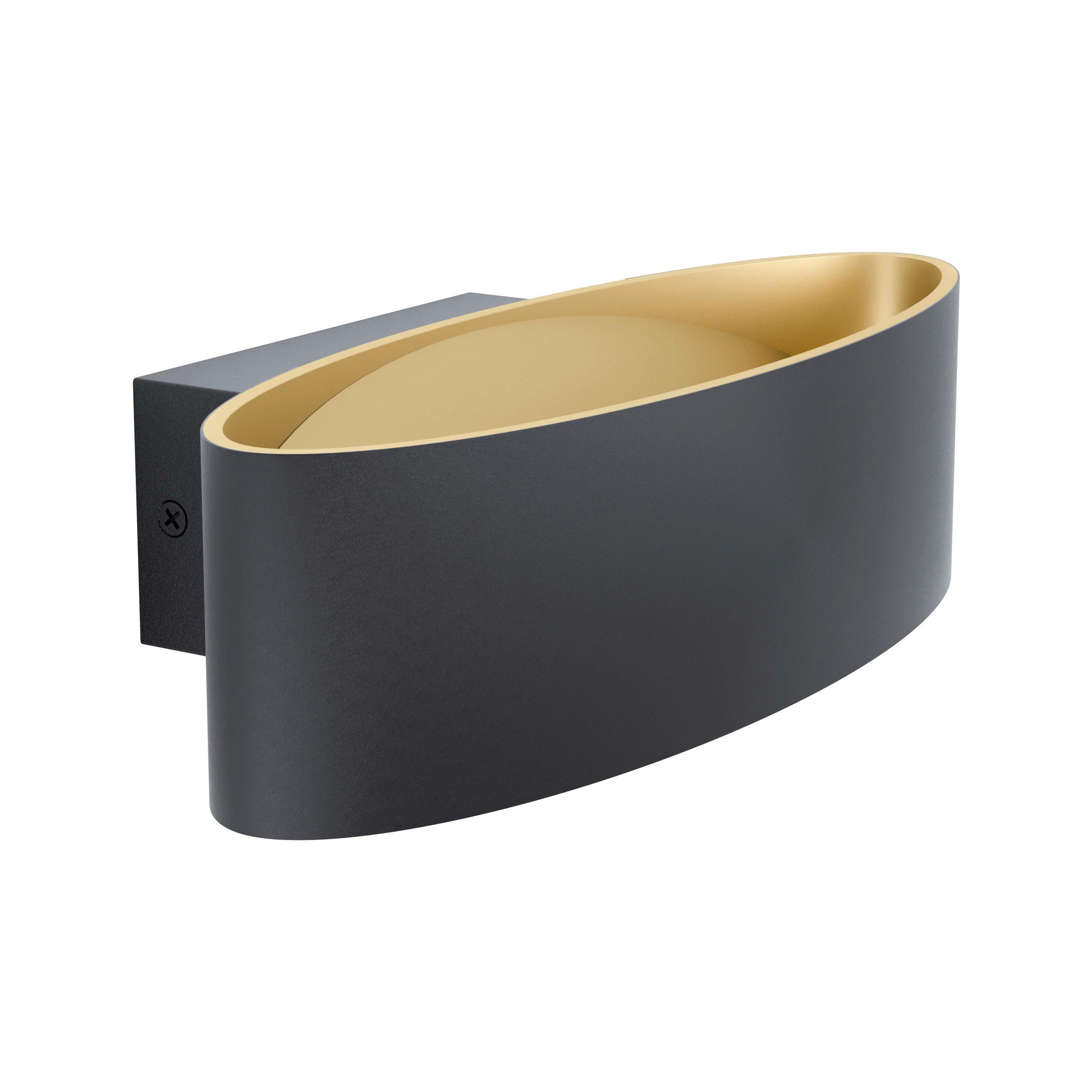 Led-wandleuchte 98542* Maccacari - Goldfarben/Schwarz, Design, Kunststoff/Metall (27/13/7,5cm) - Eglo