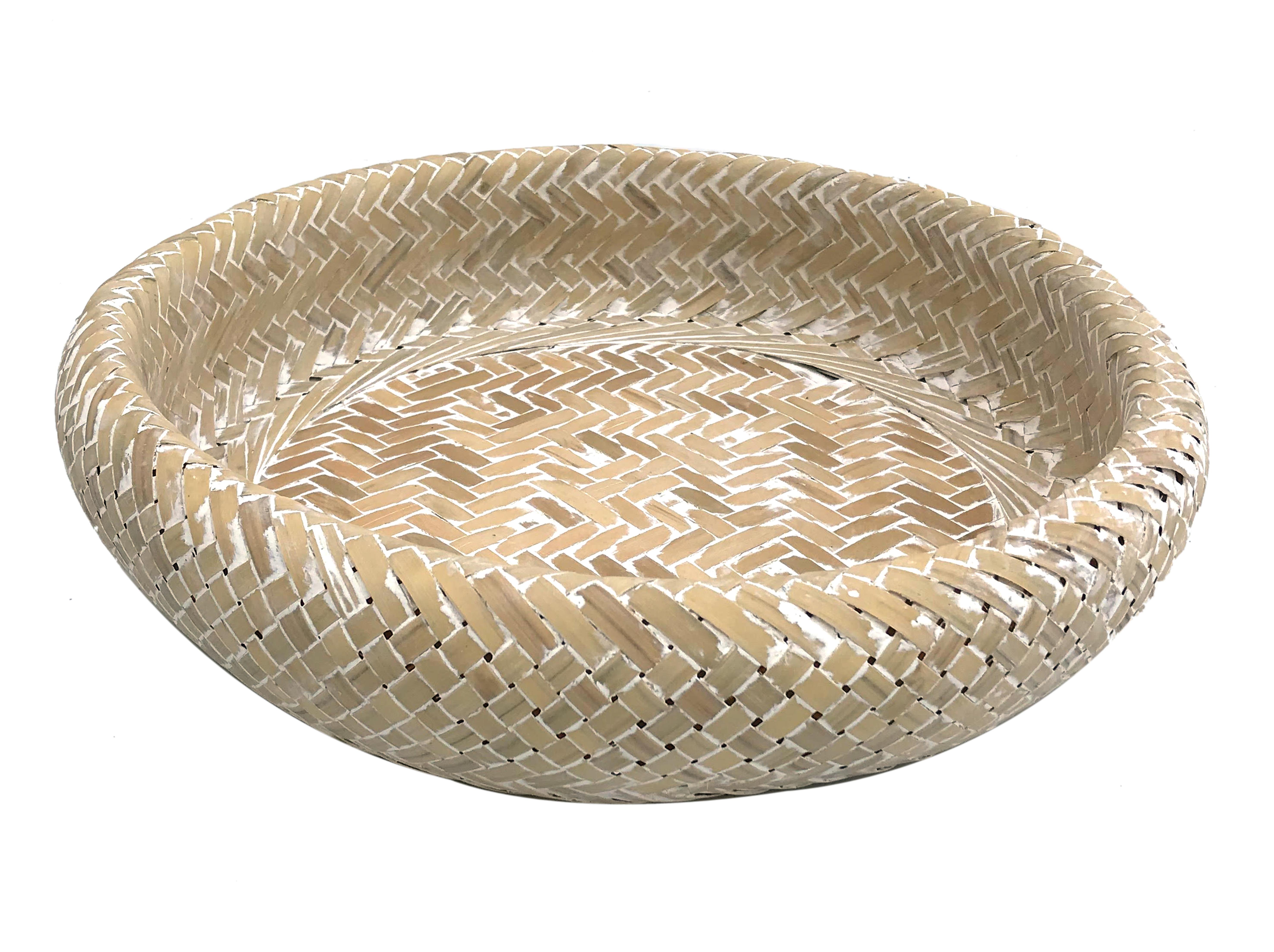 Okrasna Košara Finn - bela/naravne barve, naravni materiali (36/8cm) - Modern Living
